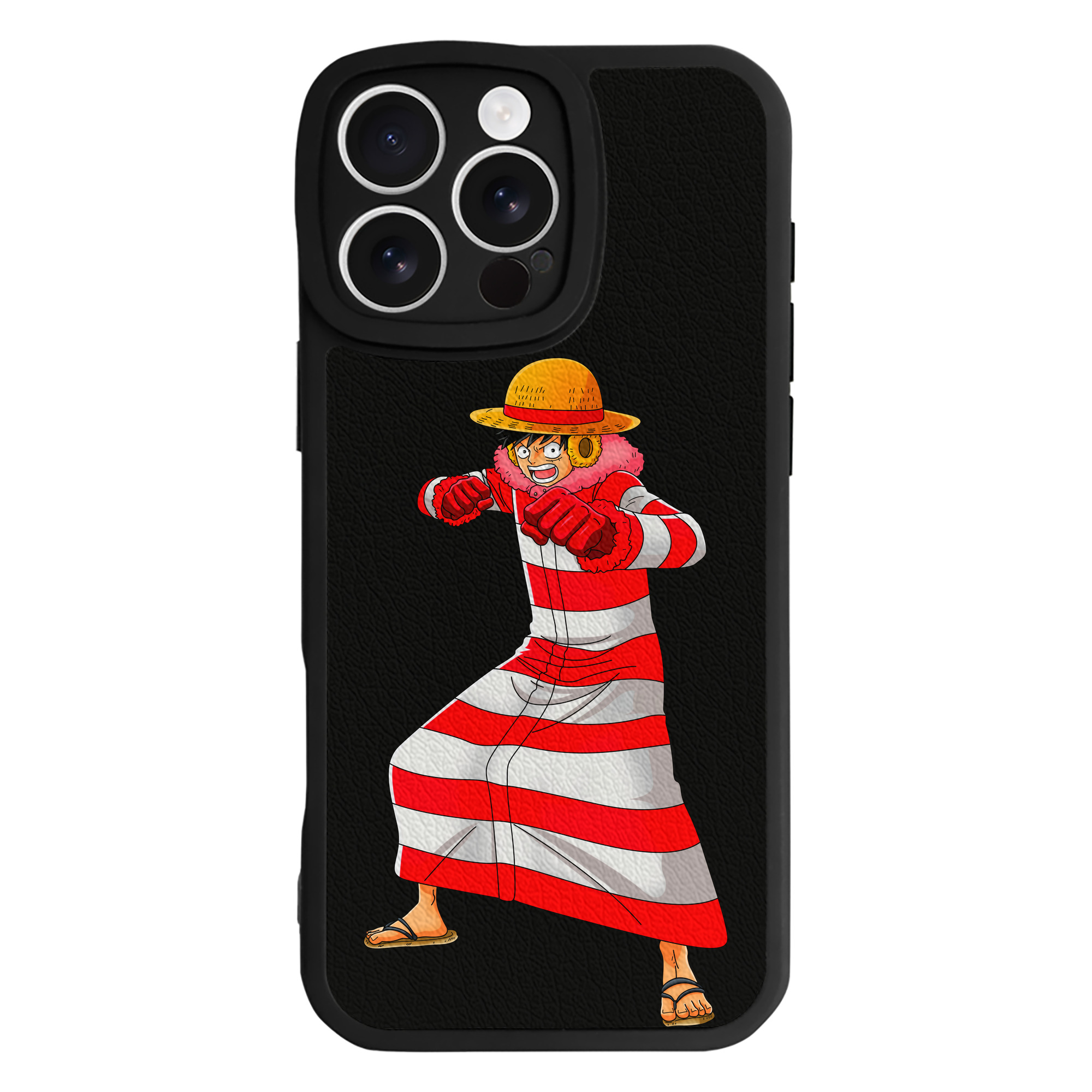 （画像用） ワンピース モンキー・D・ルフィ ONE PIECE Monkey D. Luffy 【iPhone 16シリーズ対応】シリコンスマホケース（レザー調） 材質：シリコン